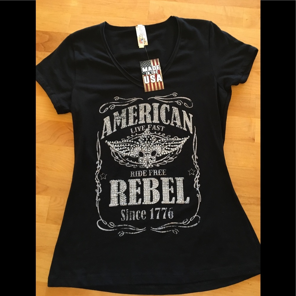 NEW Liberty Wear Rebel Bling Tee T-Shirt